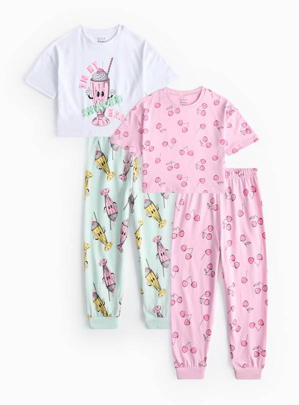 Milkshake & Pink Cherry Print Pyjamas 2 Pack  5-6 years