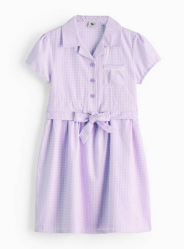 Lilac Tie Front Gingham Dress 5 years