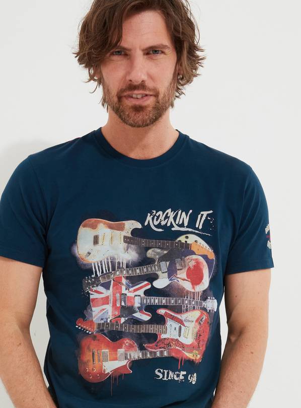 JOE BROWNS Union Jack Guitar Short Sleeve Graphic T Shirt XL