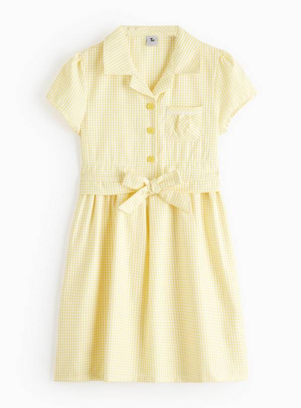 Yellow Tie Front Gingham Dress 5 years