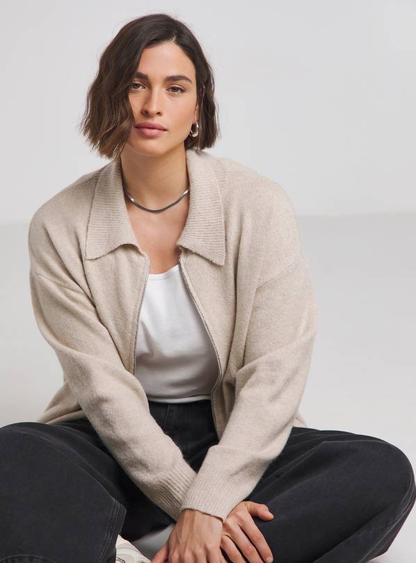 SIMPLY BE Collar Zip Through Cardigan 16-18