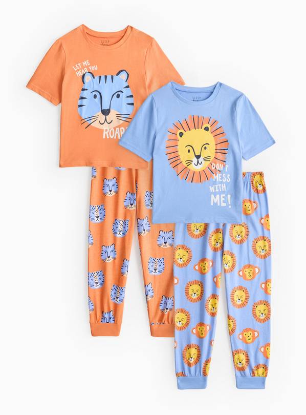 Lion & Tiger Printed Pyjamas 2 Pack 1-2 years