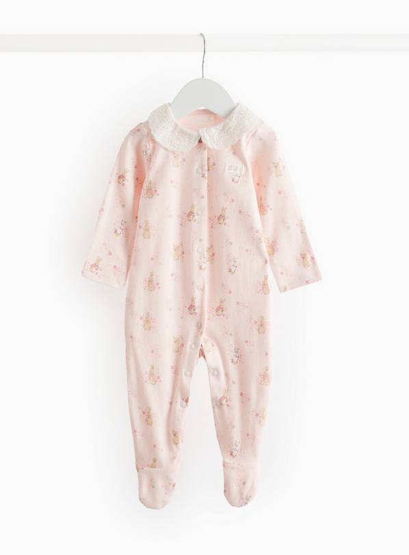 Peter Rabbit Pink Collared Sleepsuit  9-12 months