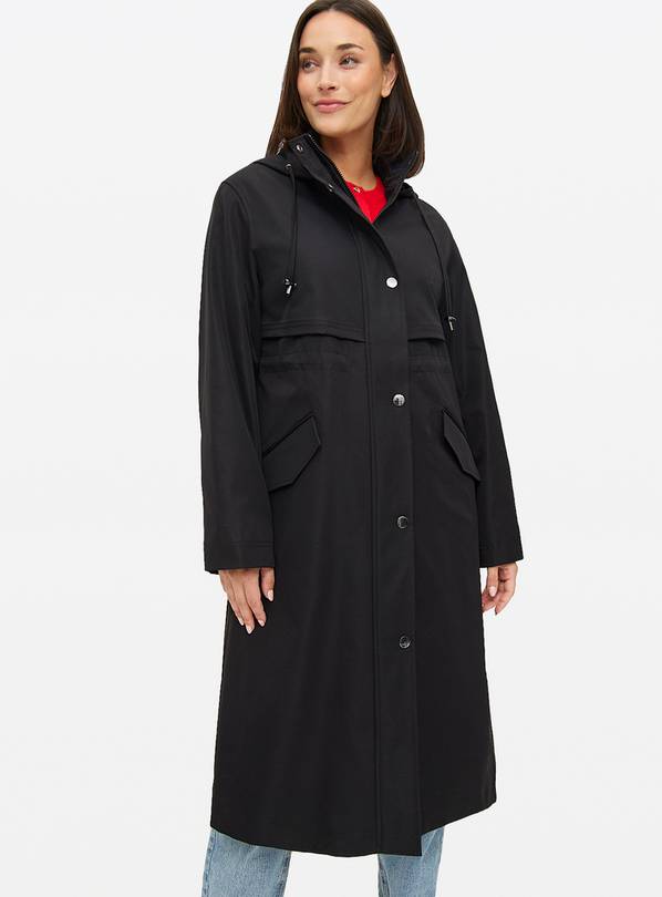 Black Longline Raincoat M