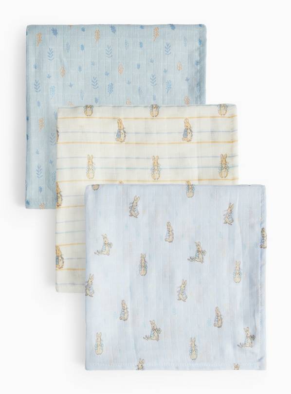 Peter Rabbit Print Muslin Squares 3 Pack One Size