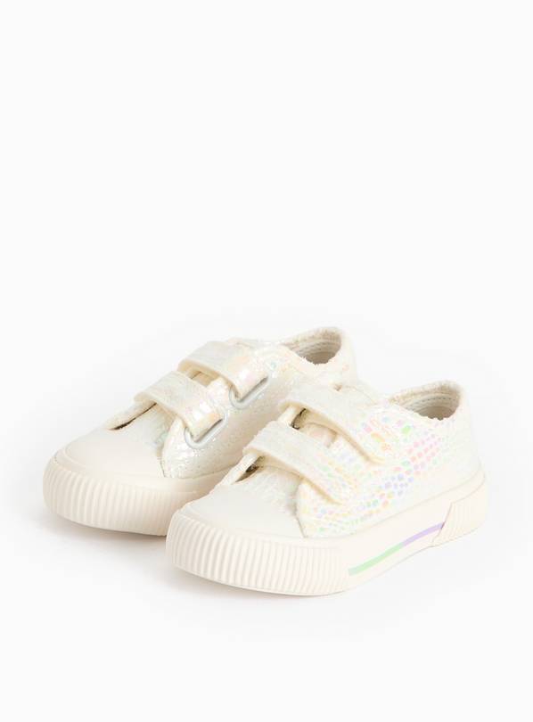 Iridescent Snake Print Double Strap Trainers 6 Infant