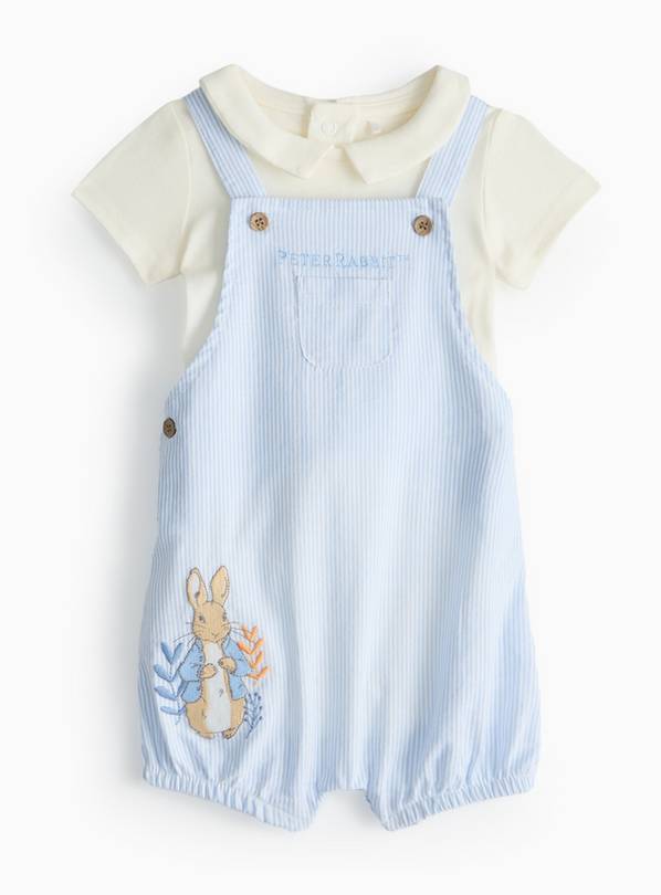 Peter Rabbit Blue Stripe Bibshorts Set 12-18 months