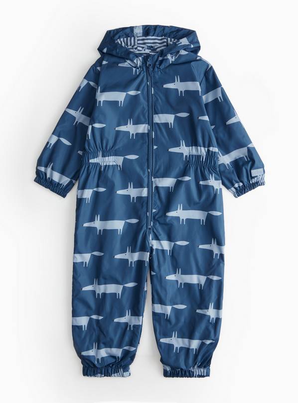 Tu X Scion Navy Fox Printed Puddlesuit 5-6 years