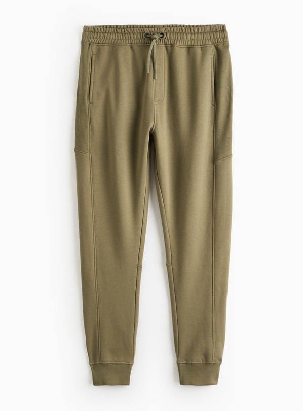 Khaki Sporty Ottoman Panel Joggers XS