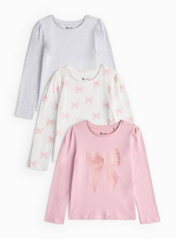 Ballet Bow Long Sleeve Top 3 Pack 1-2 years