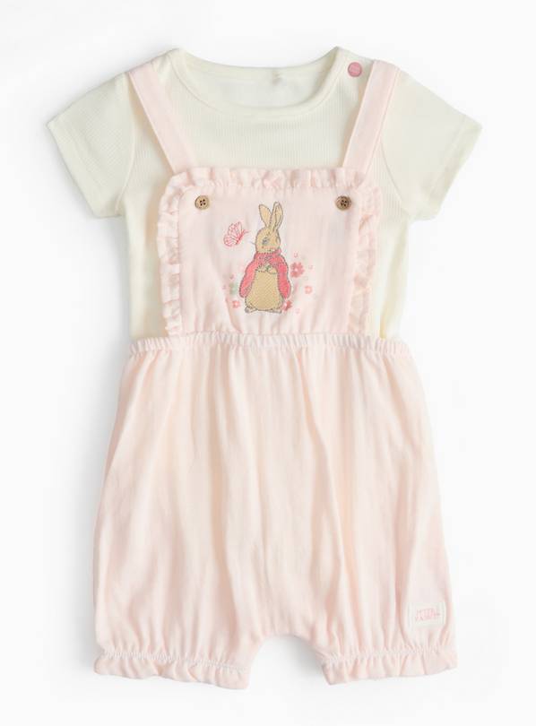 Peter Rabbit Bodysuit & Pink Bibshorts Set 9-12 months