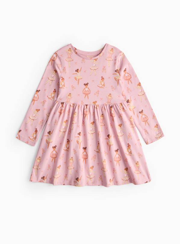 Pink Ballerina Print Jersey Dress 1-2 years