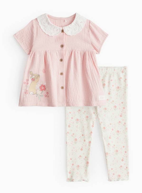 Peter Rabbit Pink Top & Floral Leggings Set 9-12 months