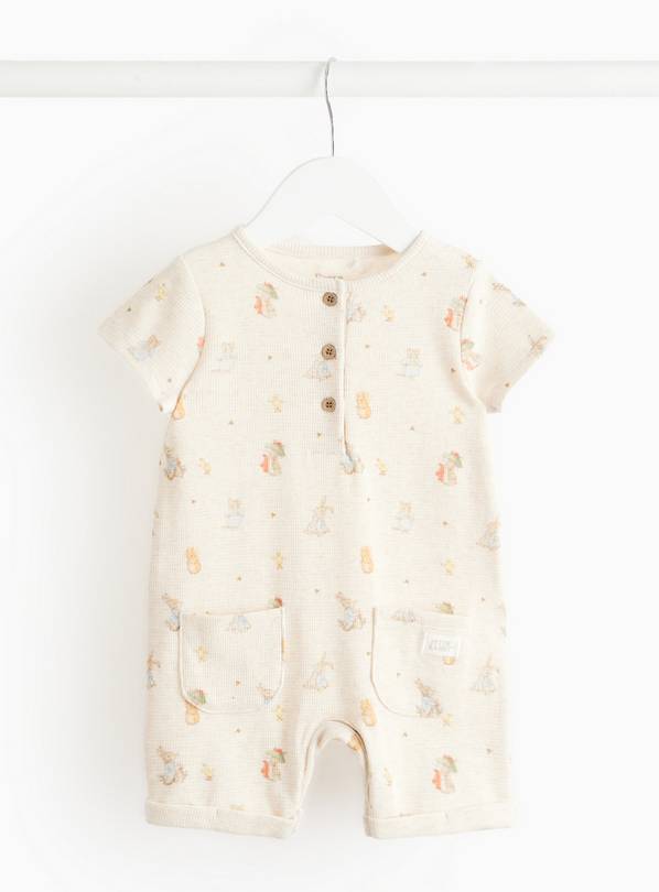 Peter Rabbit Cream Waffle Short Sleeve Romper 3-6 months