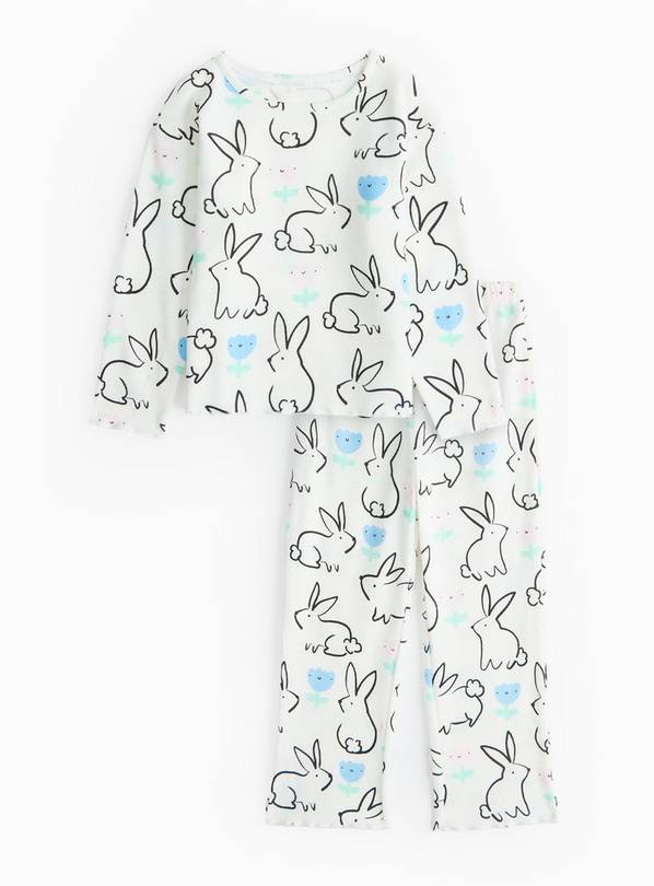 Rabbit Printed Waffle Long Sleeve Pyjamas 1-2 years