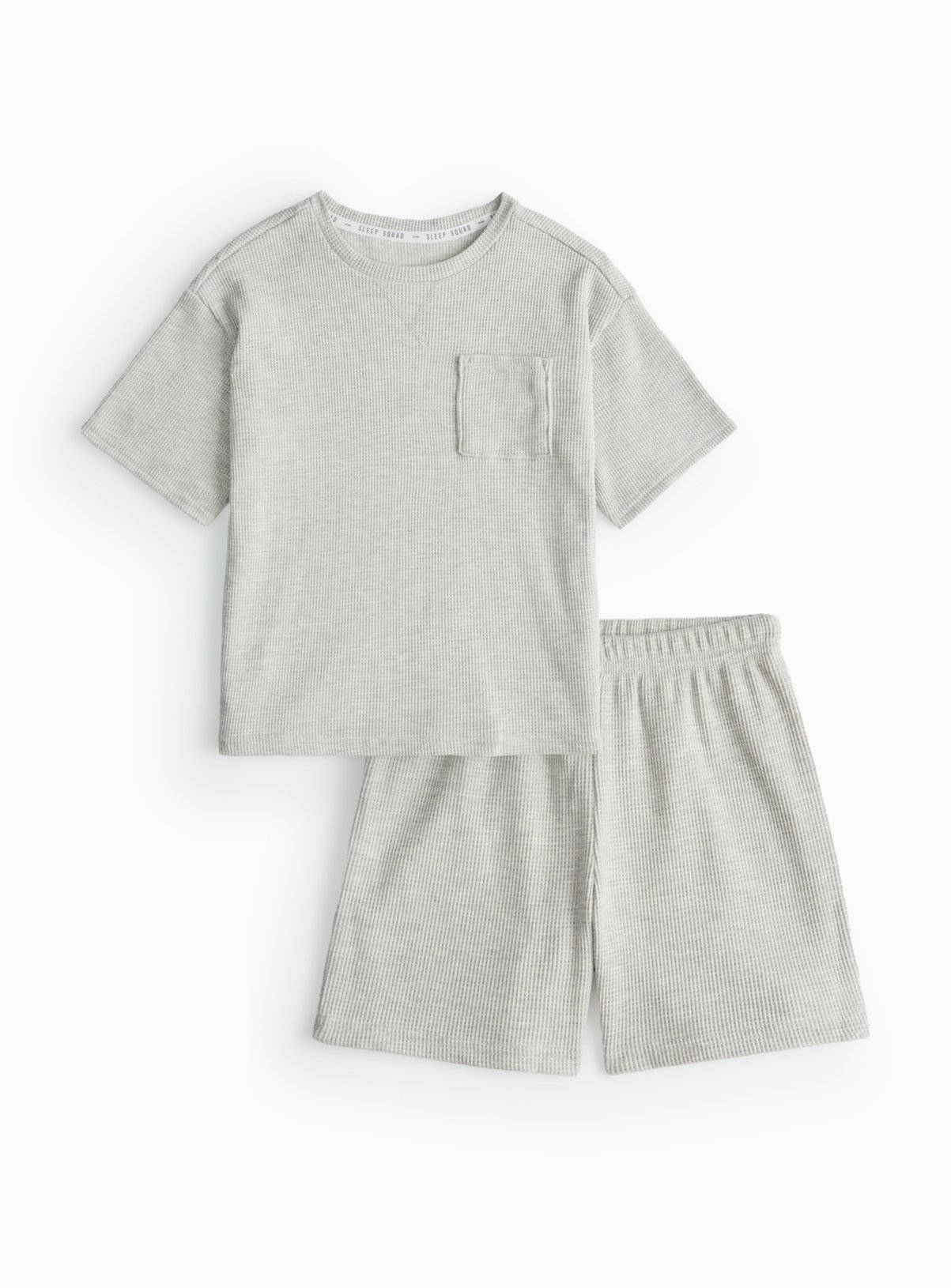 Grey Waffle T-Shirt & Shorts Pyjama Set 9-10 years