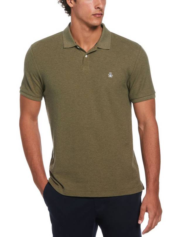 ORIGINAL PENGUIN Sticker Pete Daddy Short Sleeve Polo Shirt In Khaki M