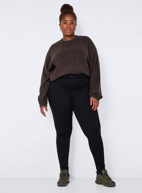 NOISY MAY Curve High Waisted Skinny Jeans Black 16S