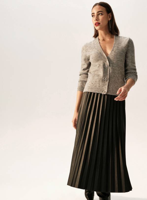 Grey Diamonte Bow Button Cardigan 12