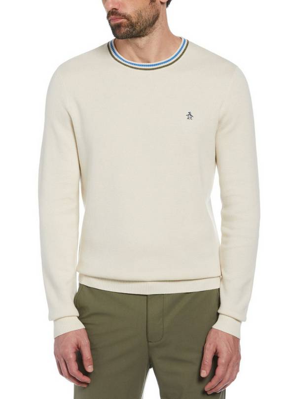 ORIGINAL PENGUIN Sticker Pete Cotton Jumper In Birch M