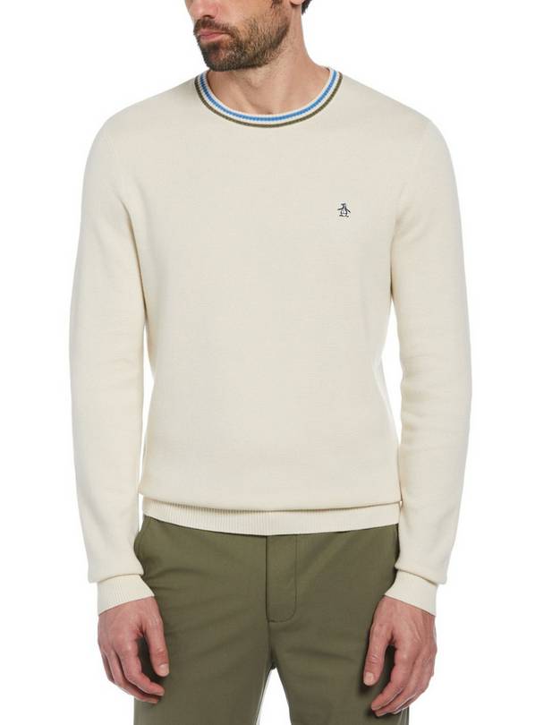 ORIGINAL PENGUIN Sticker Pete Cotton Jumper In Birch L