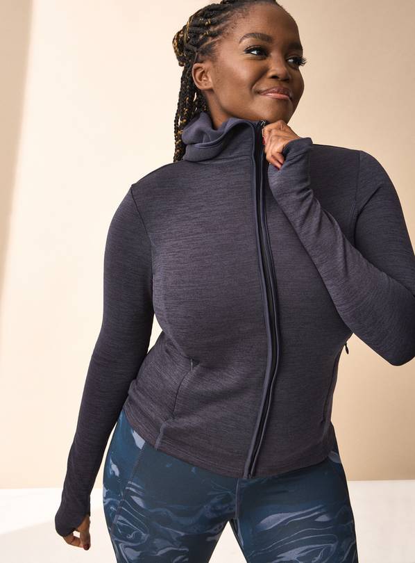 REAKTIV Navy Brushed Fleece Zip-Through Hoodie L