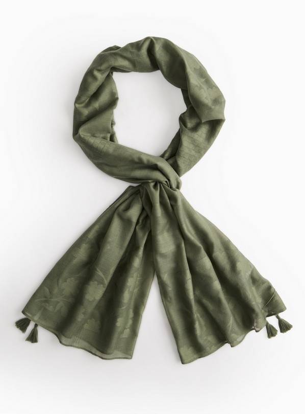 Khaki Textured Scarf One Size