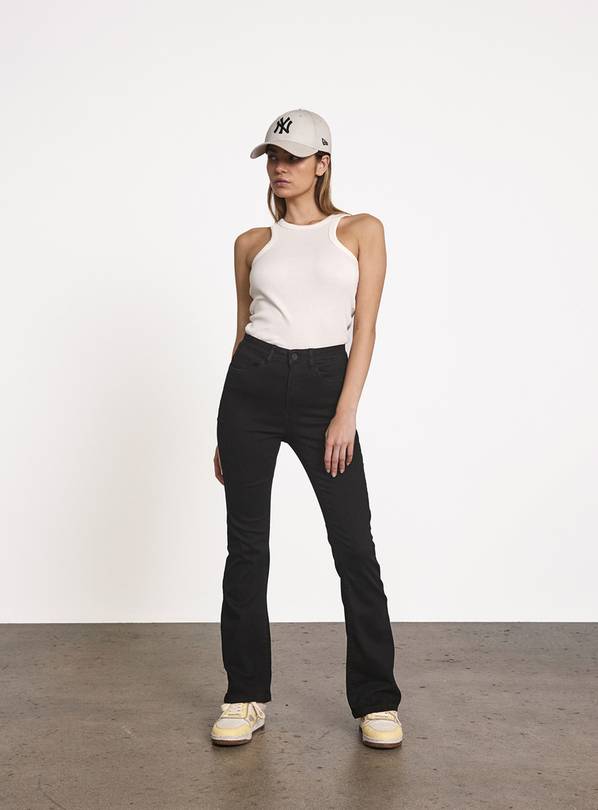 NOISY MAY High Waisted Flared Jeans Black 26S