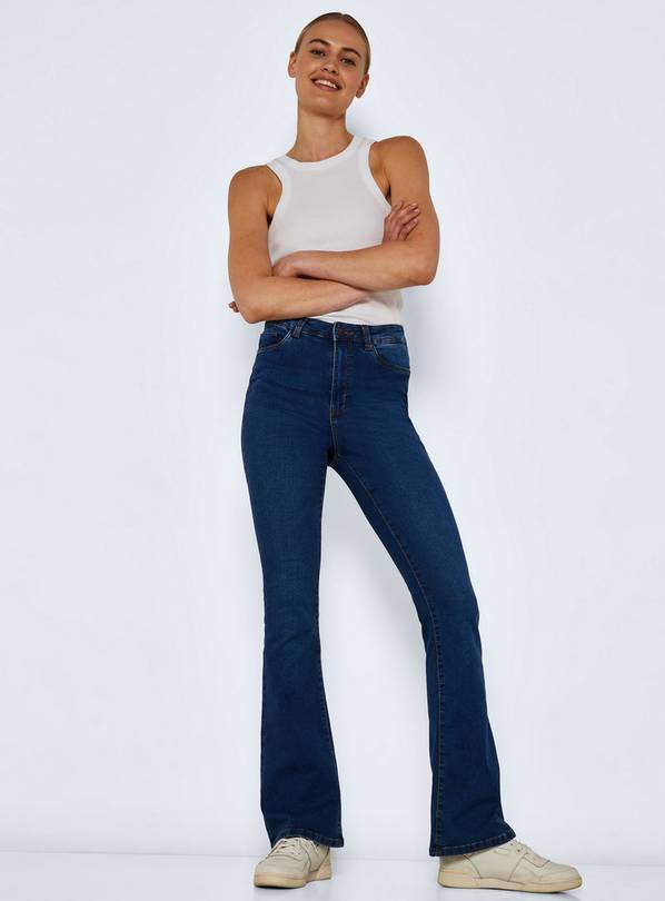 NOISY MAY High Waisted Flared Jeans Blue 25R