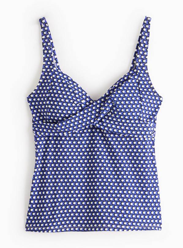 Blue Geo Twist Front Tankini Top 8