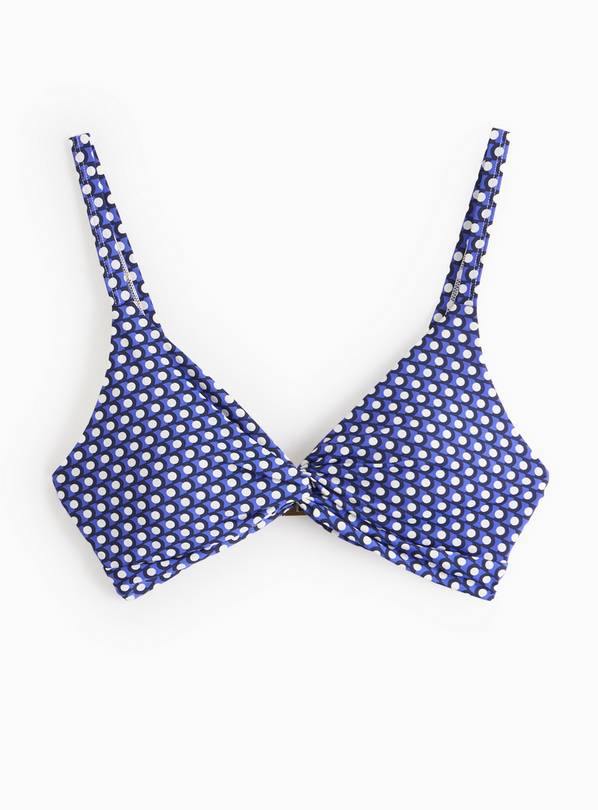 Blue Geo Twist Front Bikini Top 14