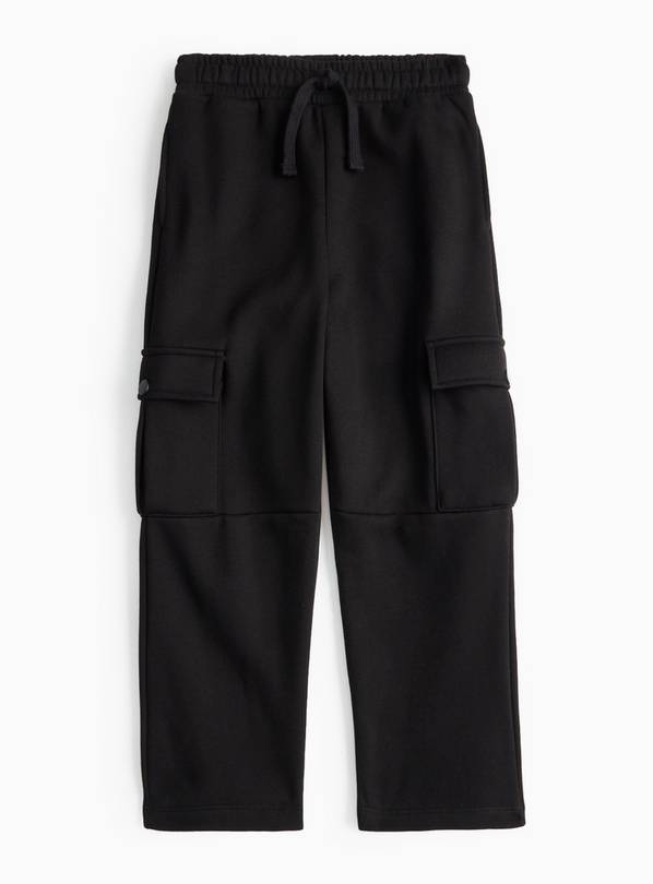Black Open Leg Cargo Joggers 10 years