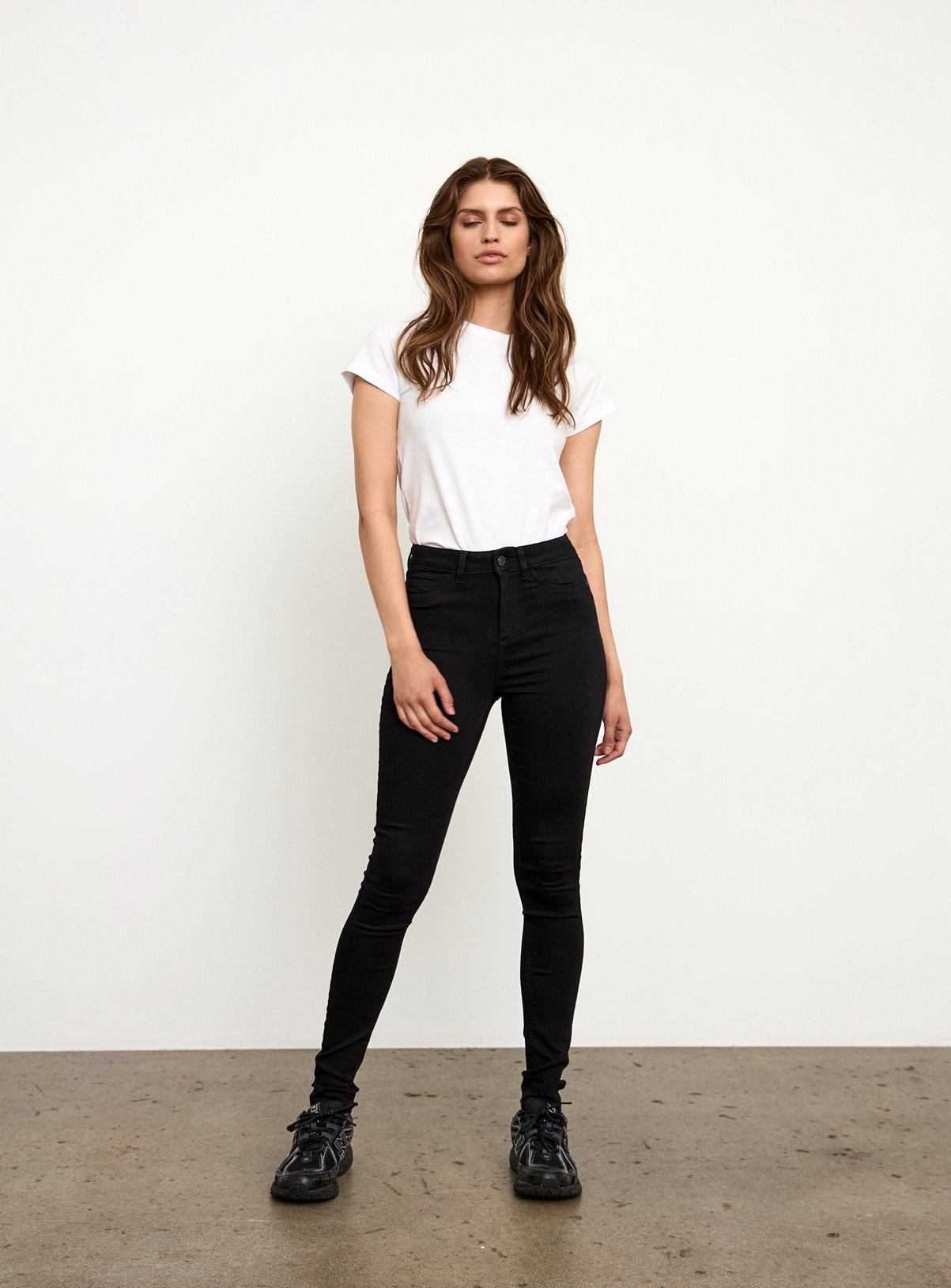 NOISY MAY High Waisted Skinny Jeans Black 32S - Image 2 thumbnail