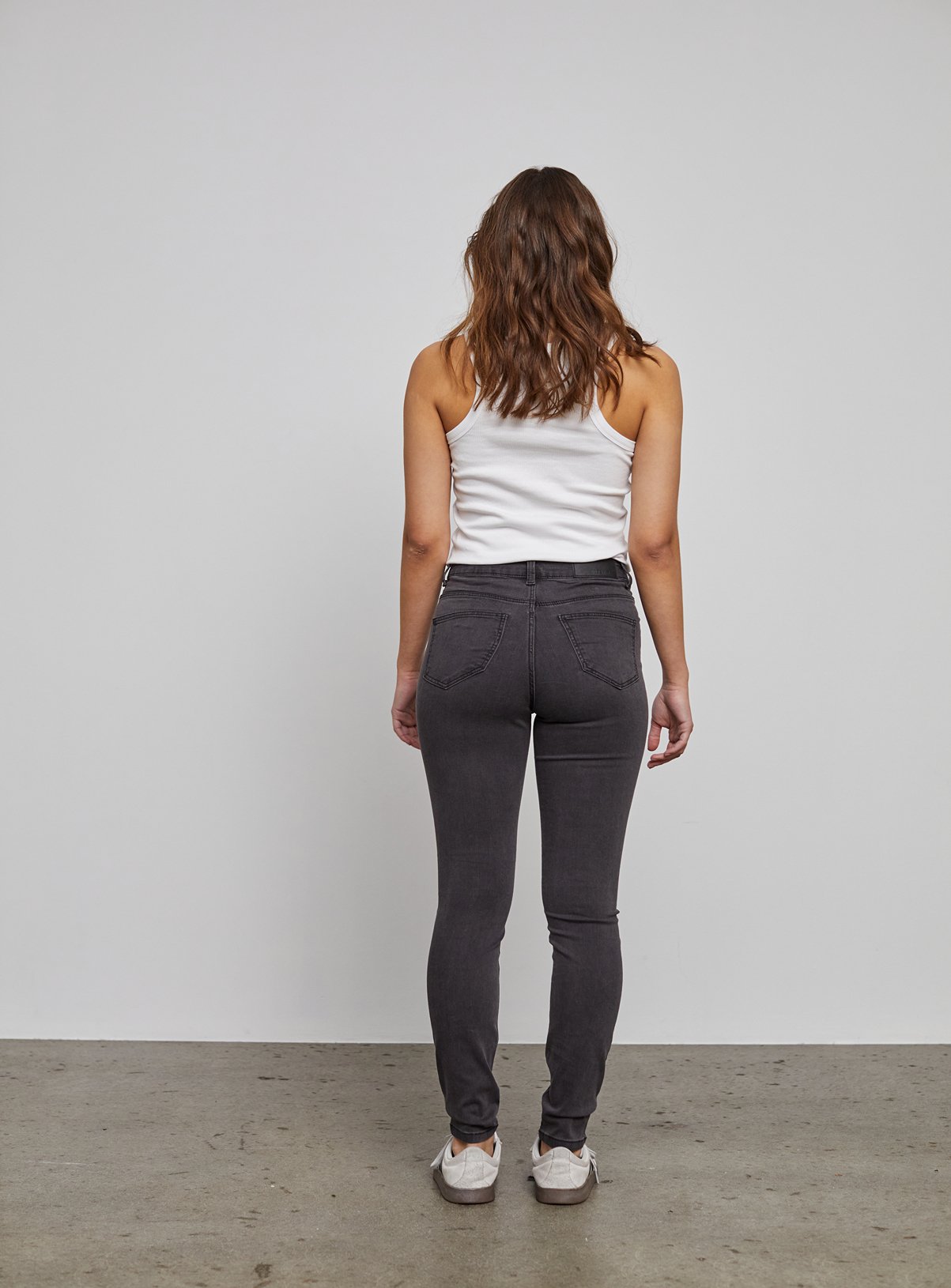 NOISY MAY High Waisted Skinny Jeans Grey 25R - Image 2 thumbnail