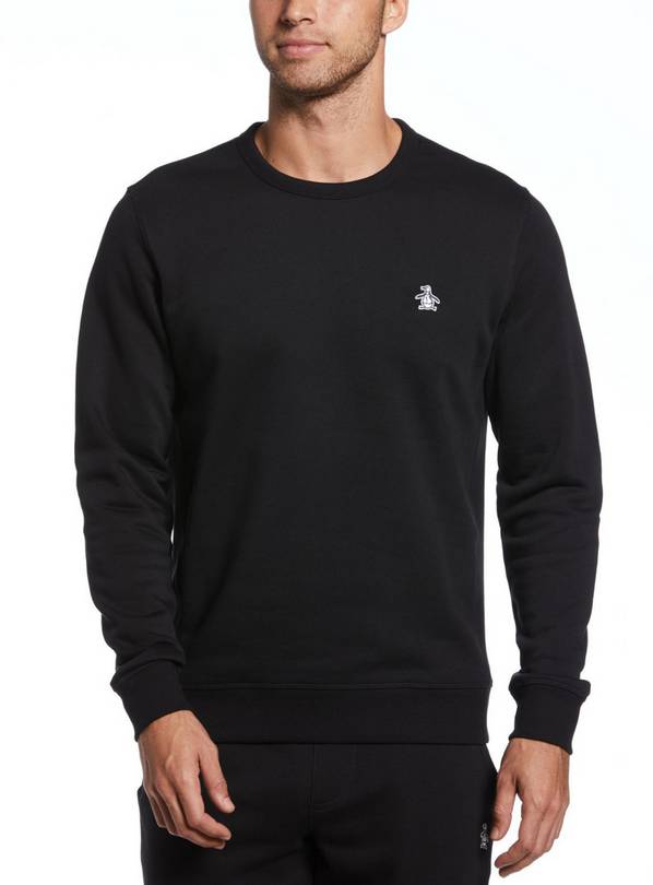 ORIGINAL PENGUIN Crew Neck Sticker Pete Sweatshirt Black XS