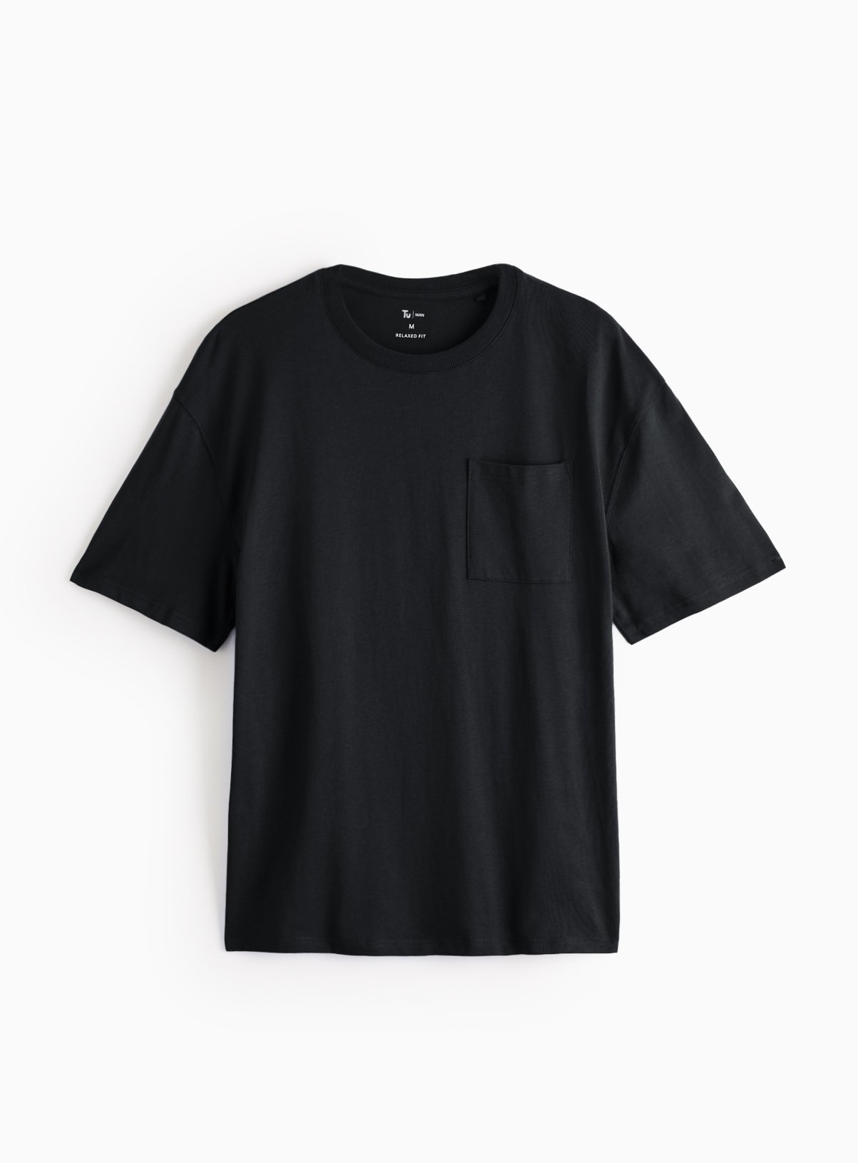 Black Relaxed Fit Pocket T-Shirt XL - Image 3 thumbnail