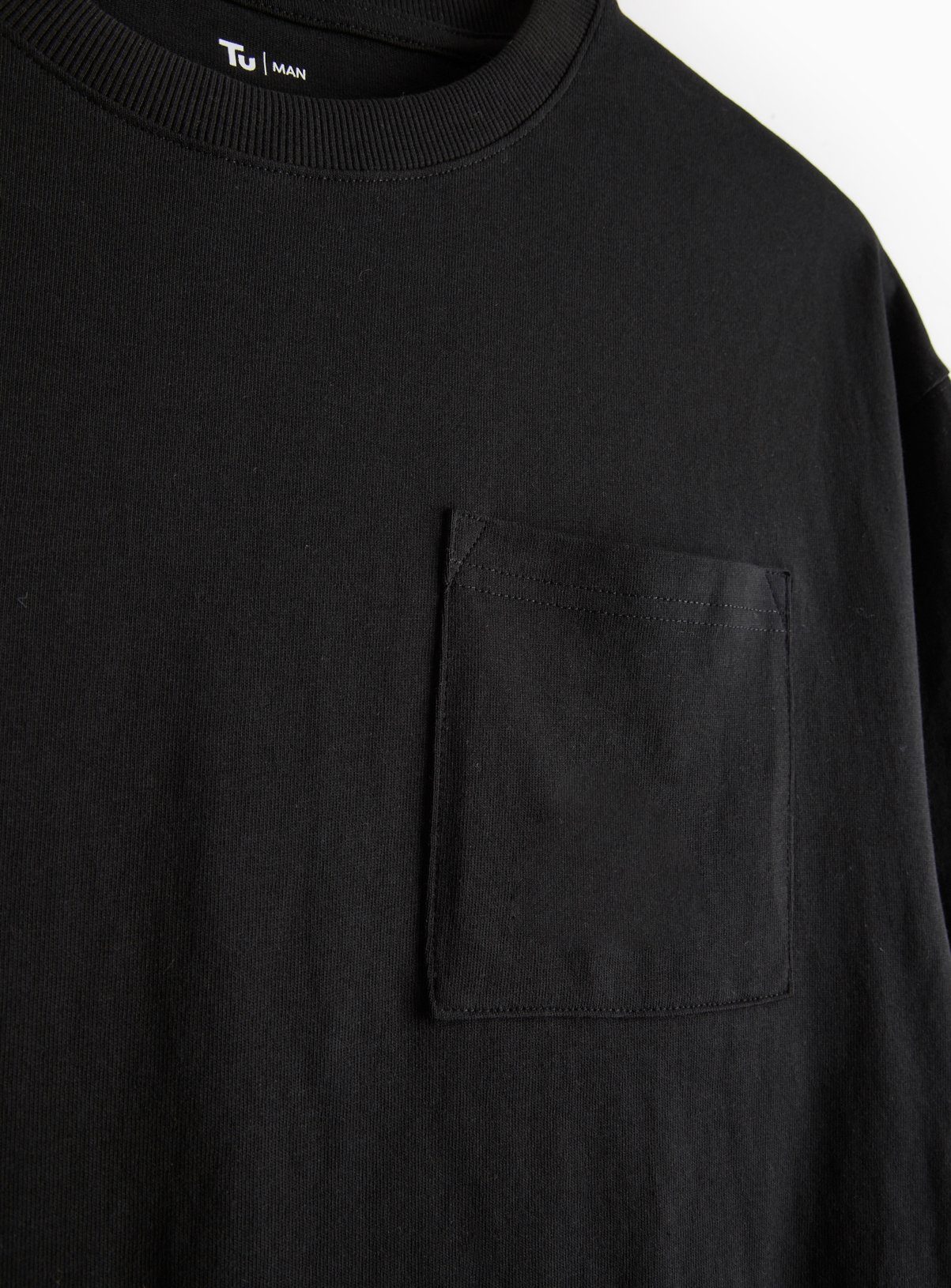 Black Relaxed Fit Pocket T-Shirt XL - Image 4 thumbnail