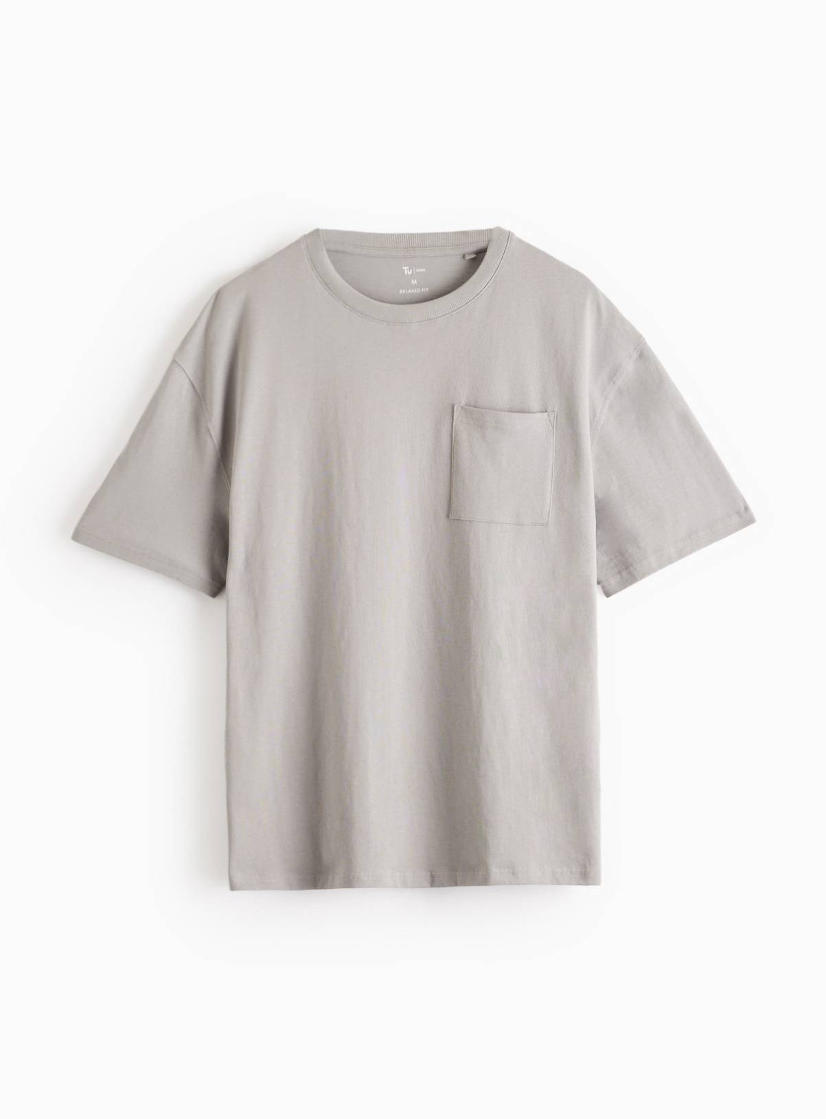 Grey Relaxed Fit Pocket T-Shirt XL - Image 3