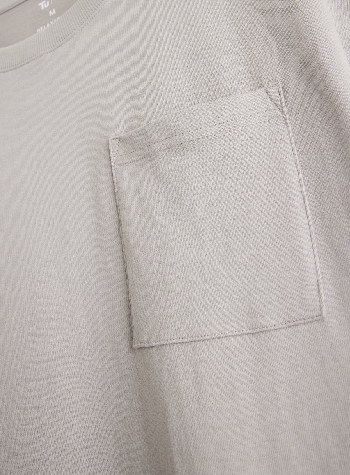 Grey Relaxed Fit Pocket T-Shirt XL - Image 4 thumbnail