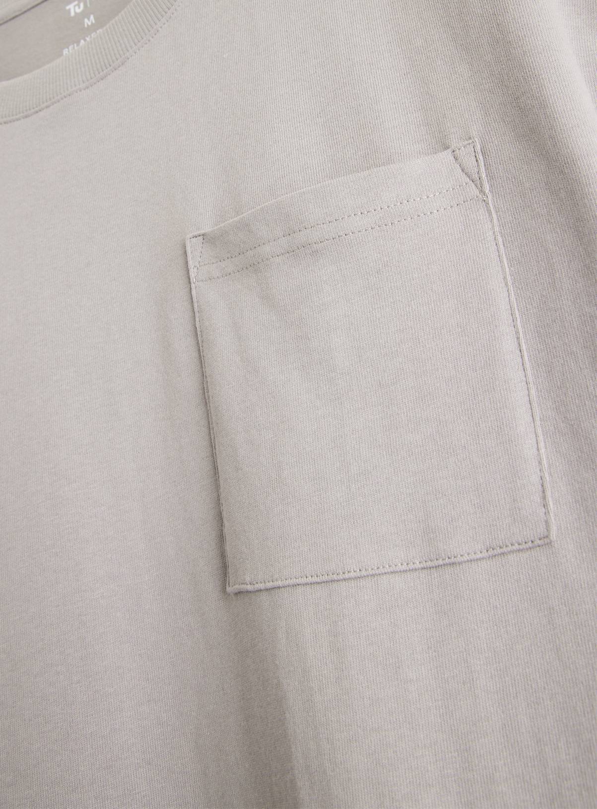Grey Relaxed Fit Pocket T-Shirt XL - Image 4