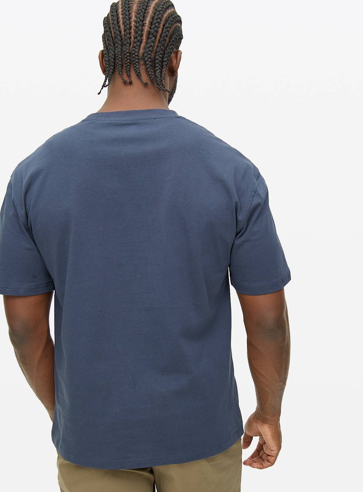 Navy Relaxed Fit Pocket T-Shirt XL - Image 5