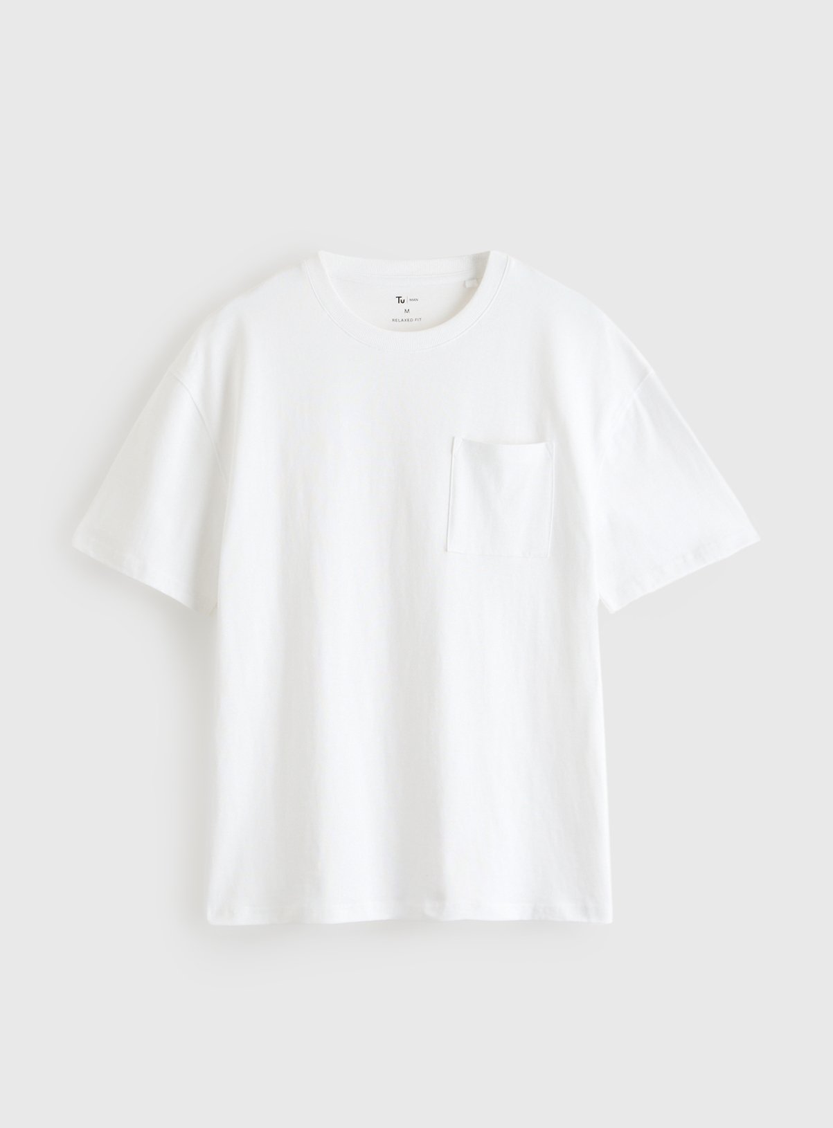 White Relaxed Fit Pocket T-Shirt XL - Image 3 thumbnail