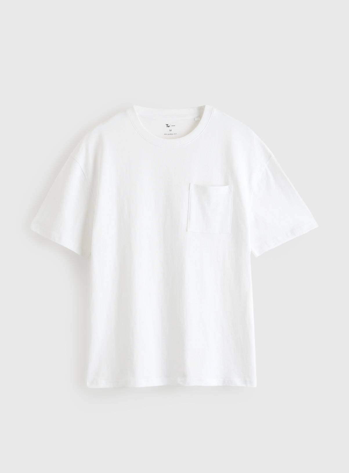 White Relaxed Fit Pocket T-Shirt XL - Image 3