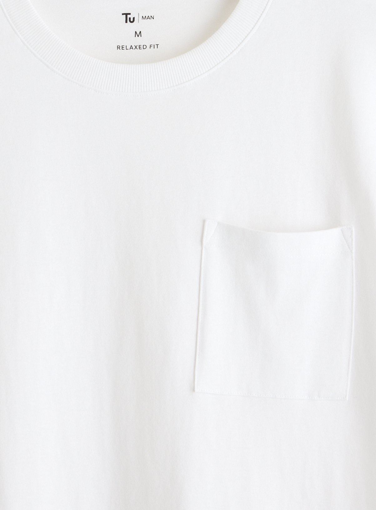 White Relaxed Fit Pocket T-Shirt XL - Image 4 thumbnail