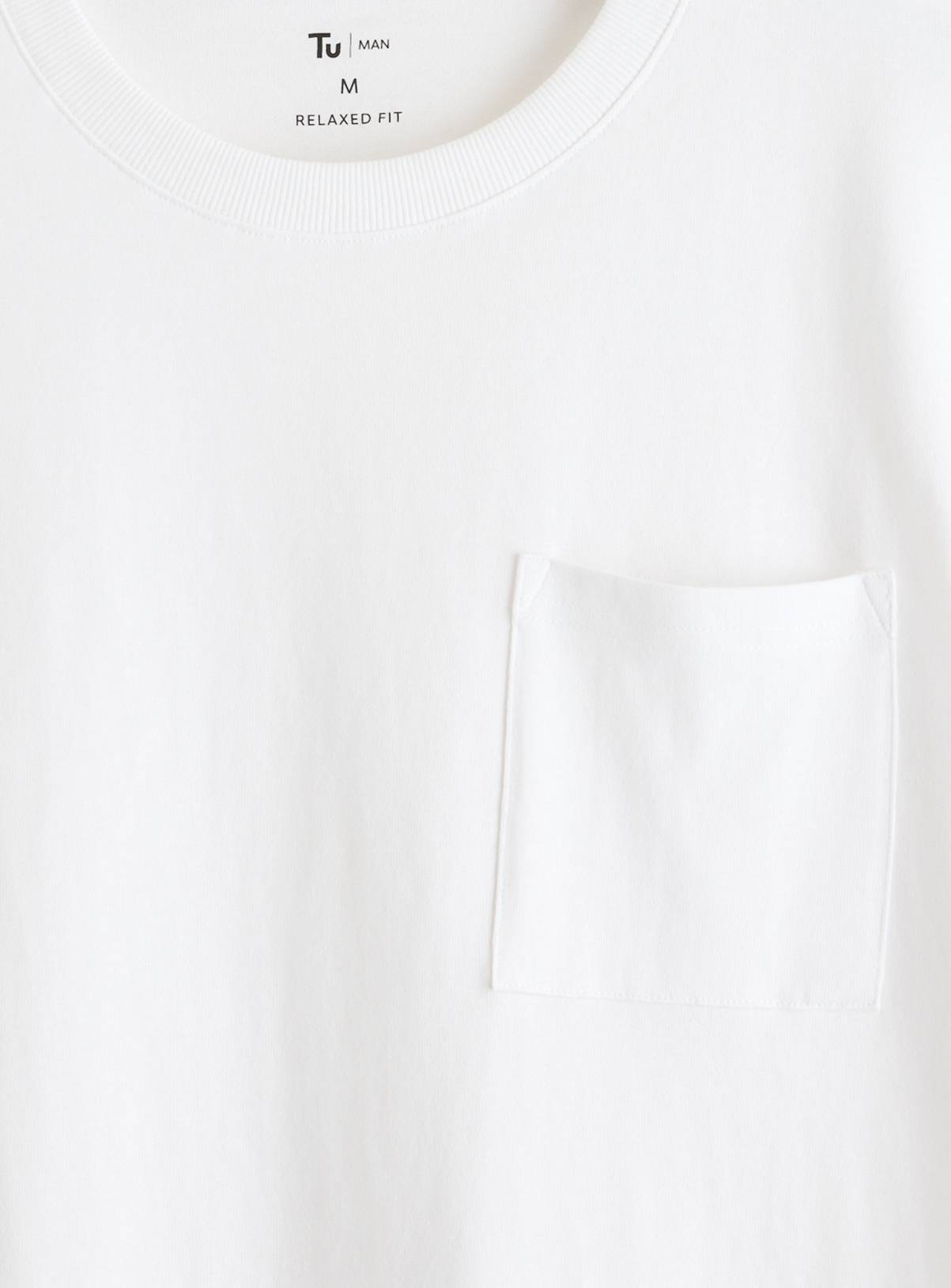 White Relaxed Fit Pocket T-Shirt XL - Image 4