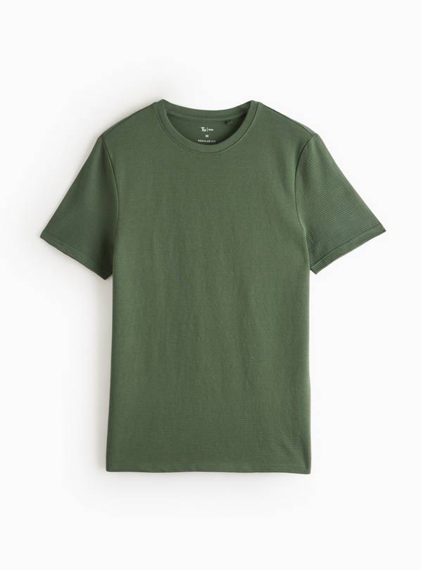 Green Textured Stripe T-Shirt XXL