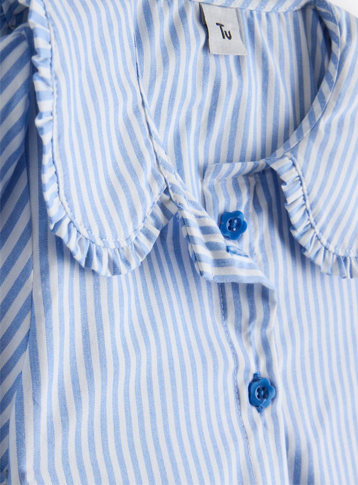 Blue Stripe Gingham Blouse & Skirt 5 years - Image 2