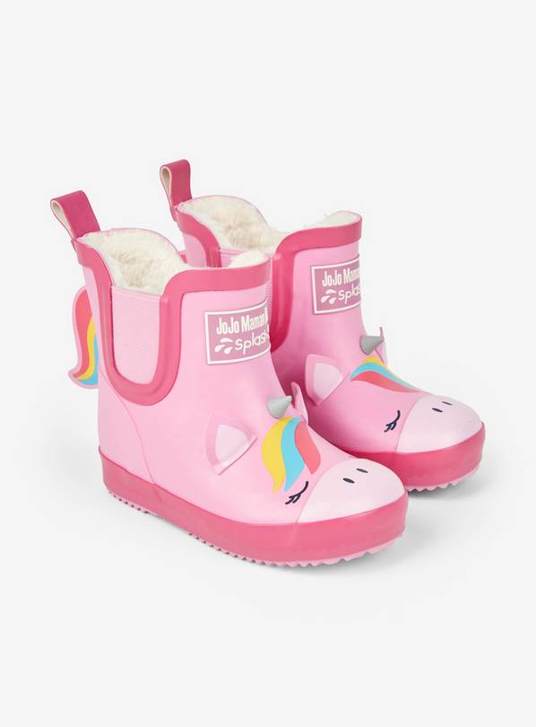 JOJO MAMAN BÉBÉ Cosy Lined Unicorn Ankle Wellies 11 Infant