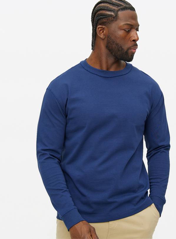 Navy Blue Long Sleeve T-Shirt L