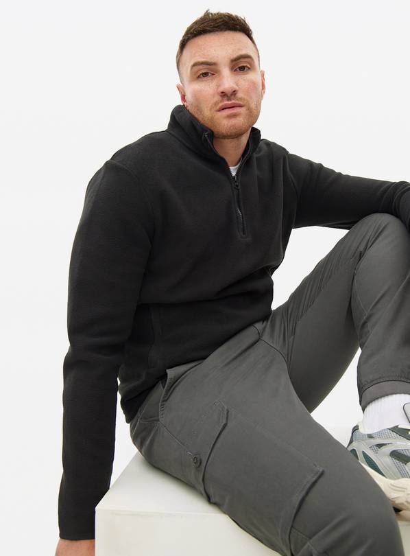 Black Quarter Zip Fleece Jumper XXL